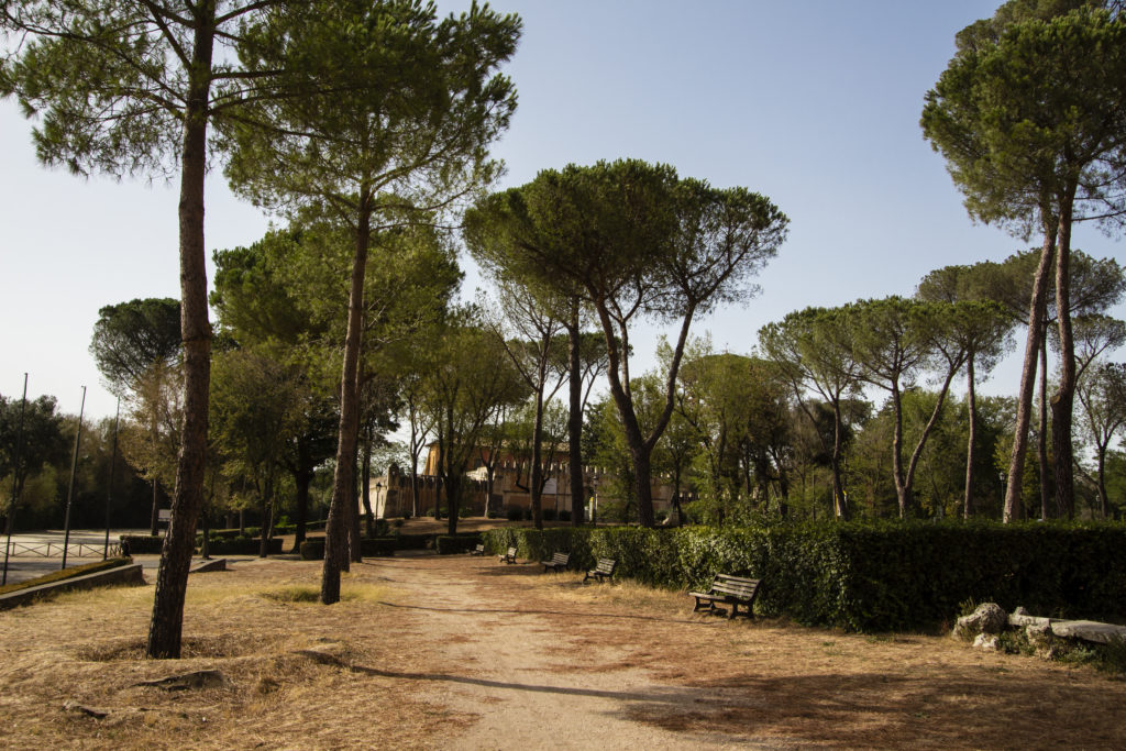 vue du parc de la villa Borghese à Rome
